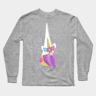 Unicorn Gnome, Garden Gnome, Cute Gnome, Hat Long Sleeve T-Shirt